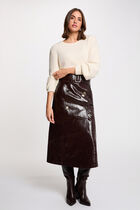Long skirt with belt plum women