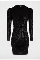 Robe ajustée sequins noir femme