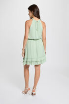 Short high neck dress pastel green women
