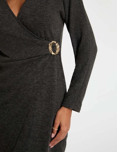 Short wrap dress mid-grey women