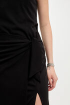 Slitted fitted midi dress black women
