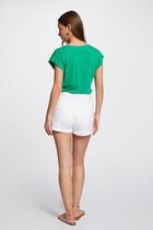 Fitted shorts with buttons ivory women