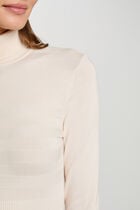 Fitted high neck sweater ivory women