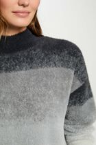 Jumper high collar mid-grey women