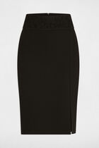 Pencil skirt lace waistline black women