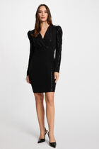 Robe ajustée sequins noir femme