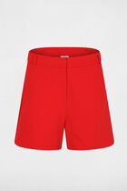 High-waisted shorts bright red women