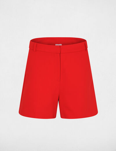 High-waisted shorts bright red women