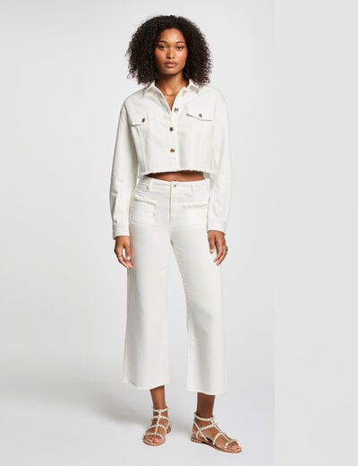 High-waisted flare jeans white women