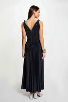 Robe longue cache coeur bleu marine femme