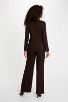 High-waisted wide-leg trousers dark brown women