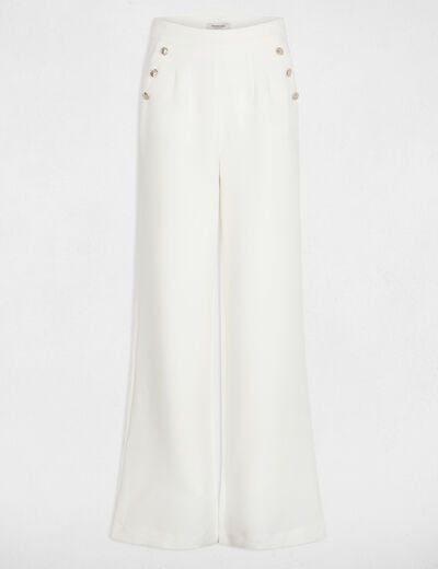 Wide leg trousers with buttons white women