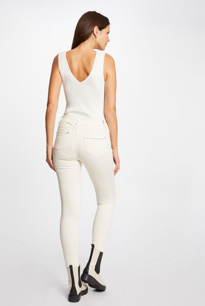 Slim jeans with stretch effect beige ladies'