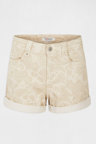 Fitted shorts with paisley print sand ladies'