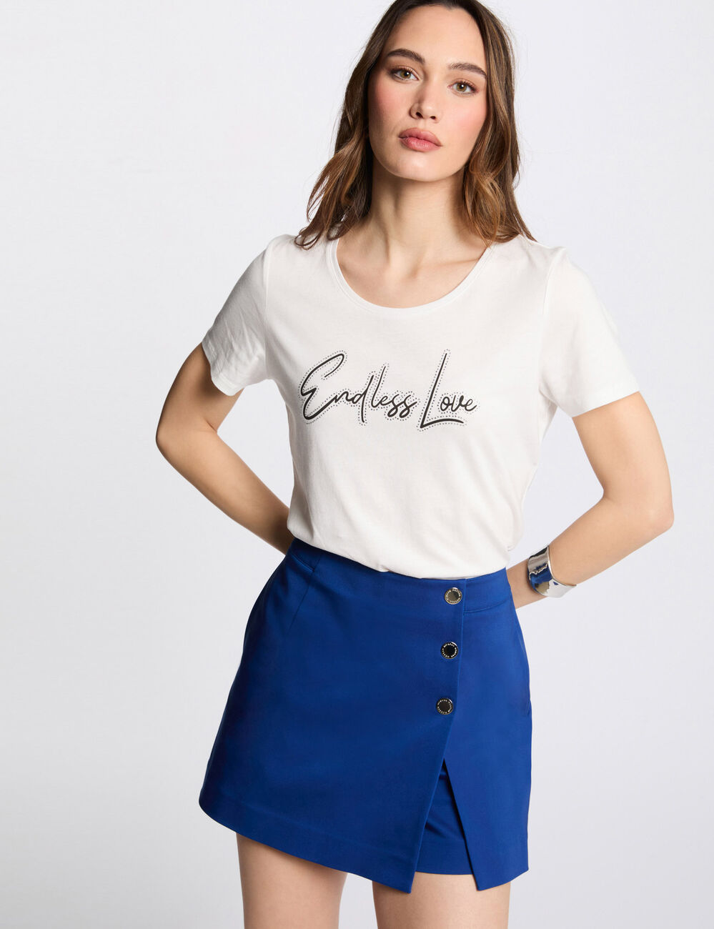 Mini skort electric blue women