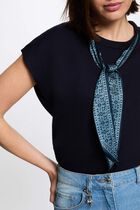 Sleeveless sweater navy blue women