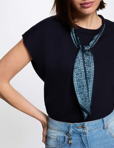 Sleeveless sweater navy blue women