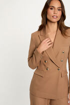 Fitted blazer with long sleeves brown women