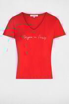 T-shirt with message red women
