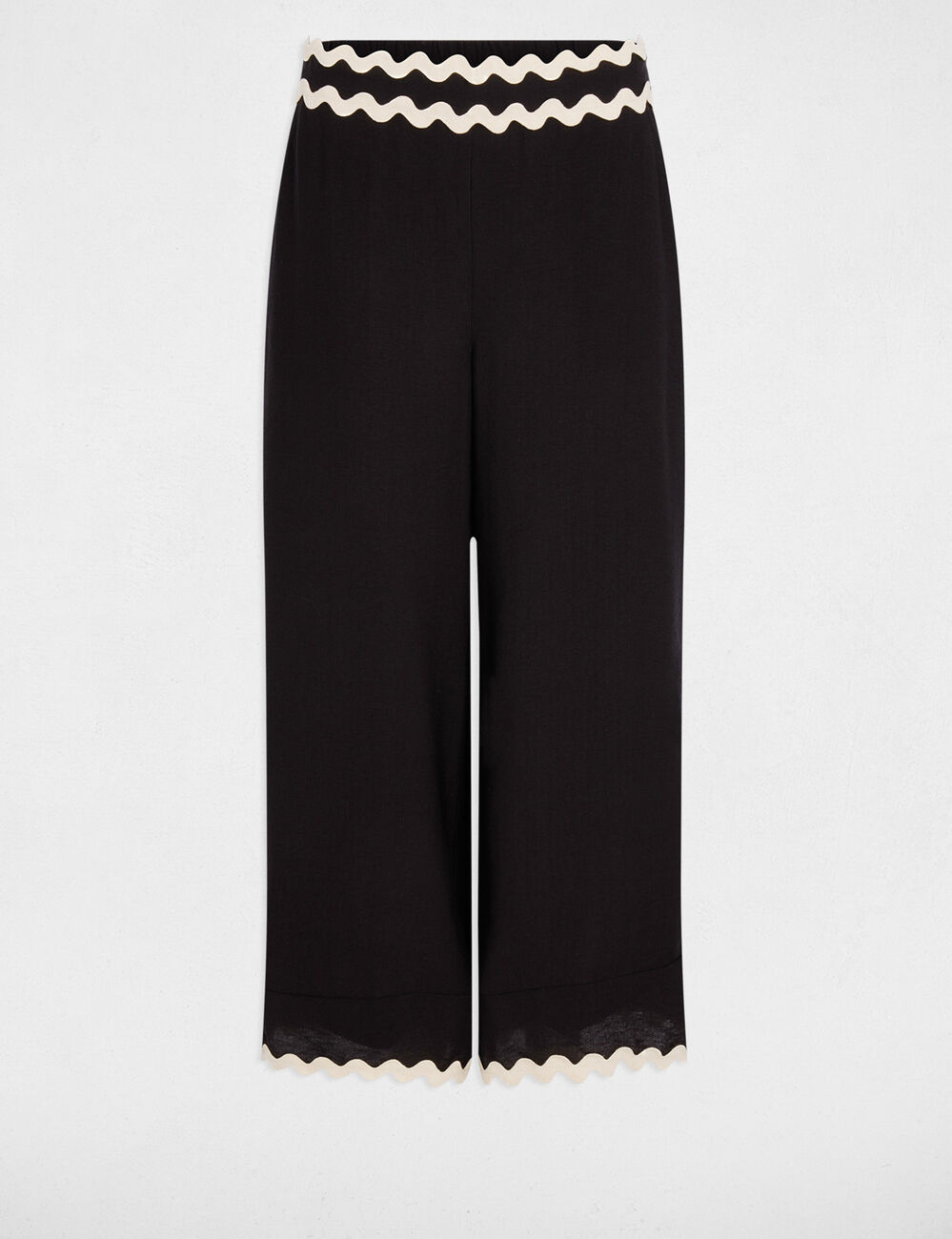 Wide-leg cropped trousers black women