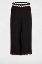 Wide-leg cropped trousers black women