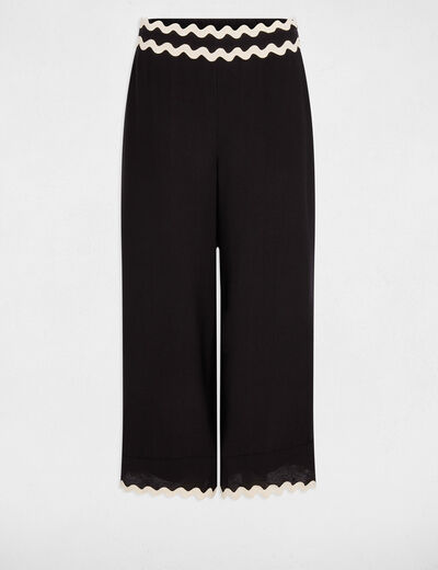 Wide-leg cropped trousers black women