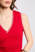 Sleeveless vest top red women