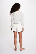 Striped wrap blouse white women