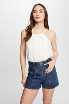 Top with halter neck ecru women