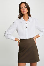 Fitted short skirt khaki green women