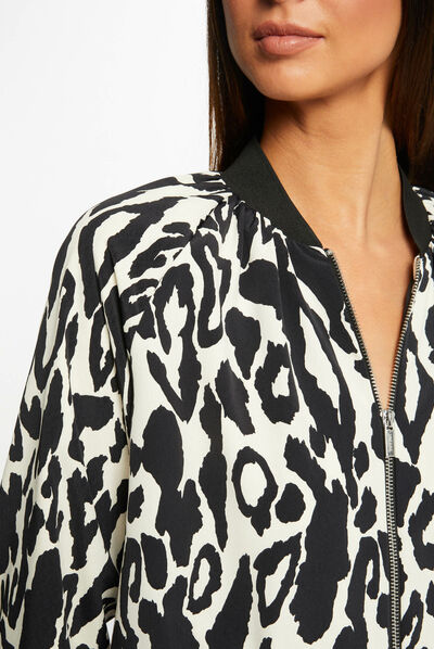 Straight jacket with animal print multico ladies'