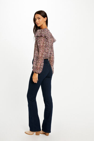 Long-sleeved blouse with animal print multico ladies'