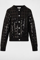 veste ajustee a sequins noir femme black women