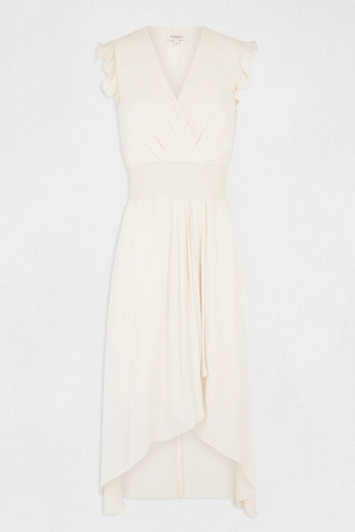 Draped midi loose A-line dress medium ecru ladies'