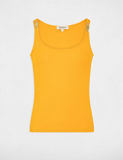 Vest top with thin straps orange ladies'