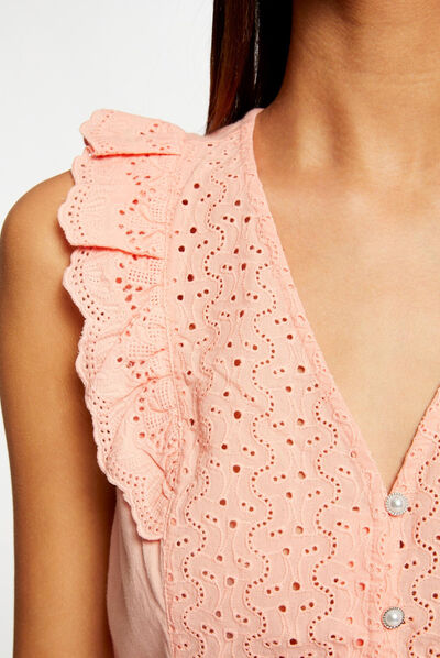 Short-sleeved t-shirt with ruffles  ladies'
