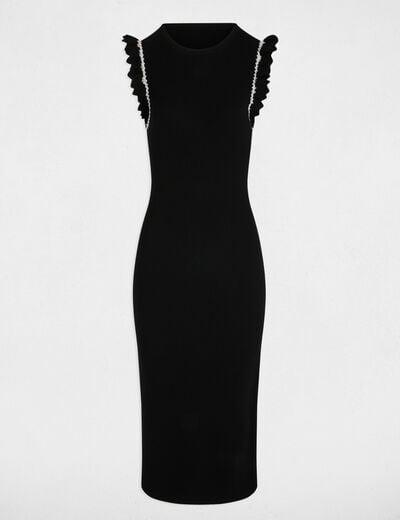 Fitted knitted dress black women