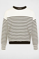 Striped jumper round neck white women