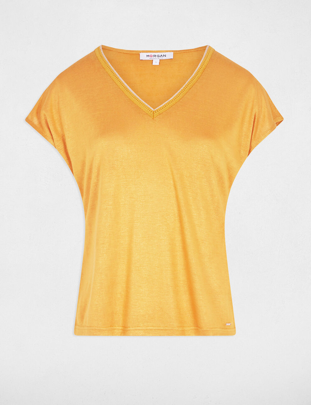 Short-sleeved t-shirt mustard yellow women