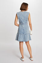 Robe courte patineuse en jean jean bleached femme