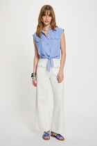 Sleeveless blouse lavender blue women