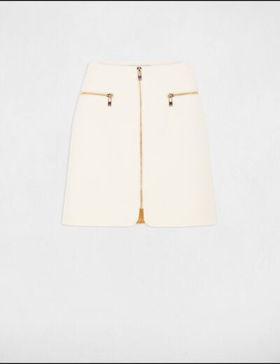 Straight zipped skirt white women