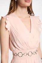 Loose mini dress light pink women