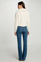 Jumper with zipped-rollneck ivory women
