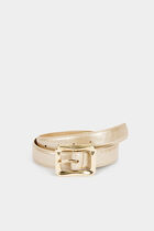 Slim belt with buckle beige women