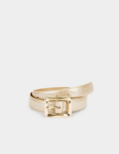 Slim belt with buckle beige women