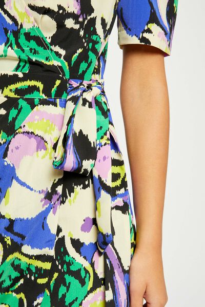 Wrap dress with abstract print multico ladies'
