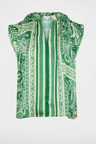 Sleeveless blouse with V-neck multicolor women