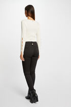 Skinny trousers with decorative buttons black women