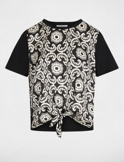 Cropped printed t-shirt white women